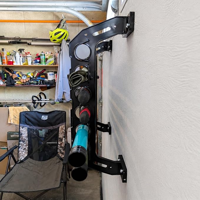 Aventik Garage Door Storage Rack, 21" ABS Fishing Rod Holder with Adjustable Bungee Cord, Space-Saving Organizer for Rods, Tools and Accessories (21 inch – Fits most 4-panel garage doors)