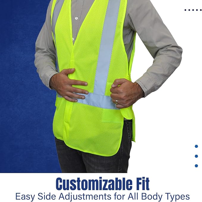 NYOrtho High Reflective Vest - Construction Vest - Universal Fit - ANSI/ISEA Class 2 - Sweat-Free With Reflective Material