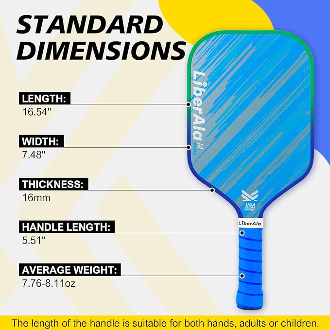 Pickleball Paddles & Set of 2, USAPA Approved Carbon Fiber Pickle Ball Paddle, PP Honeycomb Core, Lightweight & Comfort Grip for Beginners, Pros, Men, Women, Adults, Kids