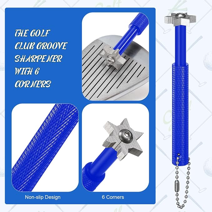 Syhood 21 Pcs Golf Accessories Kit Cleaning Kit Include Golf Brush, Towel, Groove Sharpener, Divot Repair Tool, Ball Alignment Portable Tool Gifts Graduation for Men