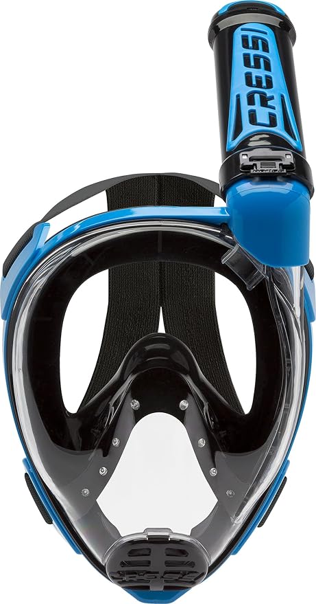 Cressi Adult Snorkeling Full Face Mask - Wide Clear View, Anti-Fog System - Easy Breathing: Safety First - New 2019 - Duke Dry: Designed in Italy: Quality Since 1946
