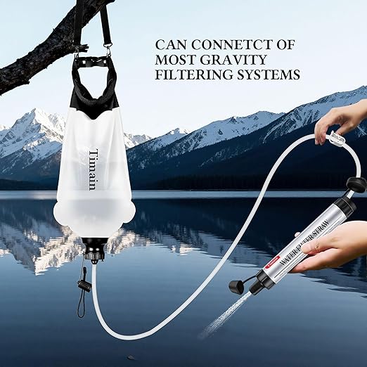 Timain 2 Pack 4-Stage Filtration, High Flow Rate Water Filter Straw, Water Purifier Survival for Emergency Kits, Travel, Camping, Hiking, Fishing, Hunting