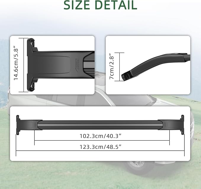 MOSTPLUS Roof Rack Cross Bar Rail Compatible for GMC Yukon/Chevy Tahoe/Escalade with Side Rails 2015 2016 2017 2018 2019 2020 Cargo Racks Rooftop Luggage Canoe Kayak Carrier Rack