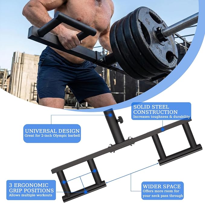 Viking Press Landmine Handle Attachment for 2 inch Olympic Barbell – Heavy Duty Iron Handle for Deadlift, Squat, Row, Press – Home Gym Strength Training Equipment