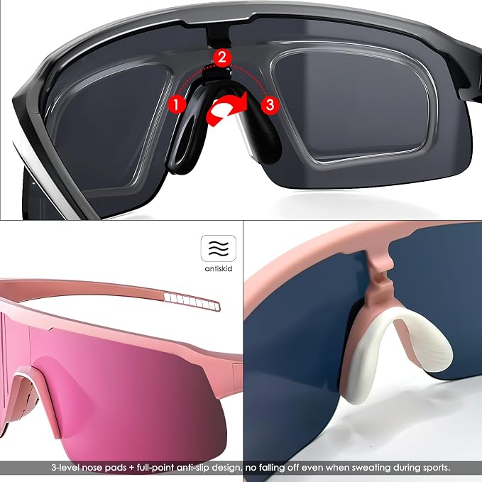 Sunglasses TR90 Frame Anti-Slip Full Coating HD Lens UV400 Protection Cycling Multi-Sport