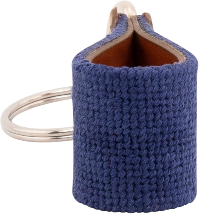 Leather Hand-Stitched Needlepoint Key Fob or Key Chain