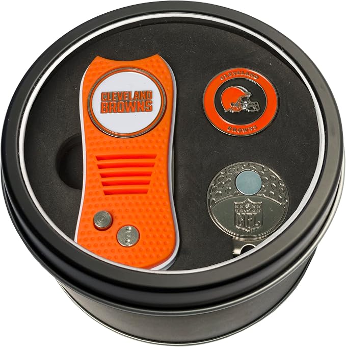 Team Golf NFL Adult-Unisex Tin Gift Set with Switchfix Divot Tool, Cap Clip, and Ball Marker
