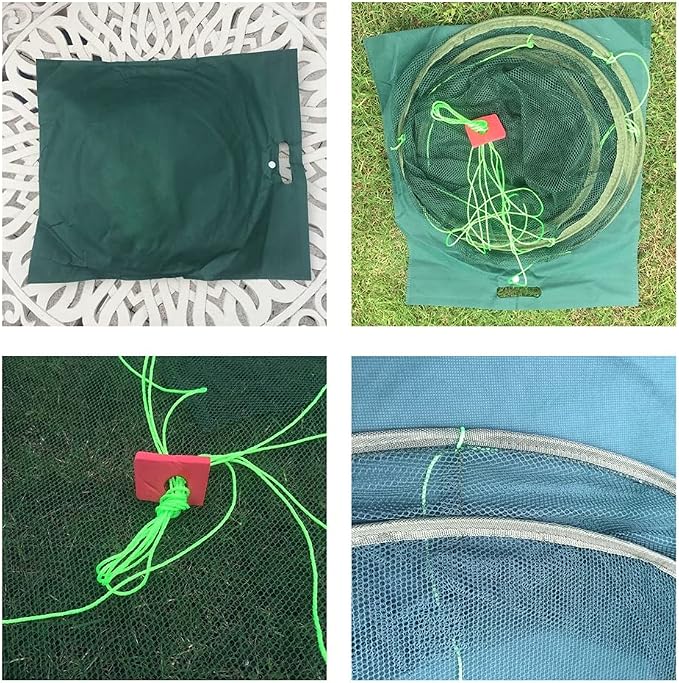 Foldable Fish Catching Net, Hand Cast Cage for Shrimp and Crab