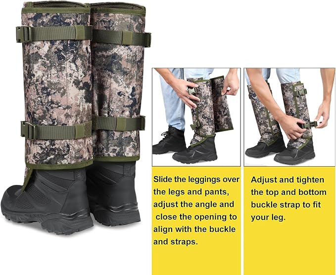 Skiguard Snake Guard Gaiters - Waterproof Chaps for Lower Legs, Bite Proof Guardz, Adjustable Size