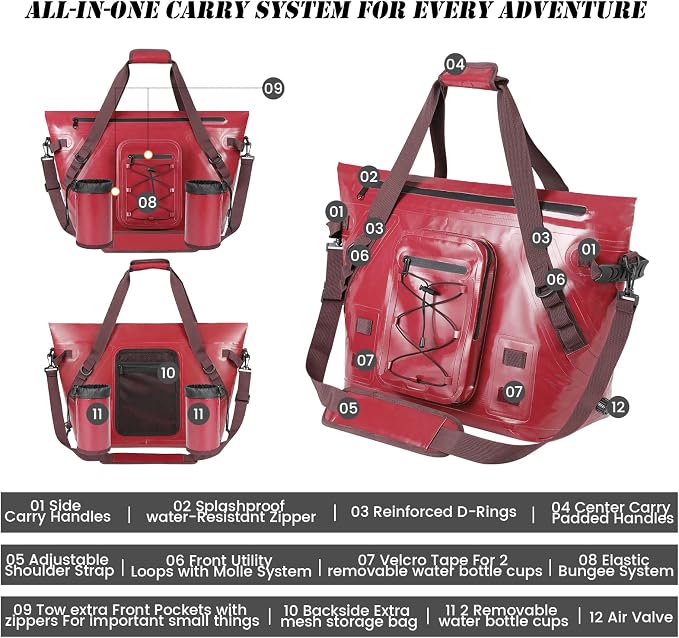 MORXPLOR Insulated Fish Cooler Kill Bag with Flat Bottom-26x18 31x14 40x16 50x18 60x20 70x25 Inches Waterproof Fishing Tackle Kill Cooler Bag