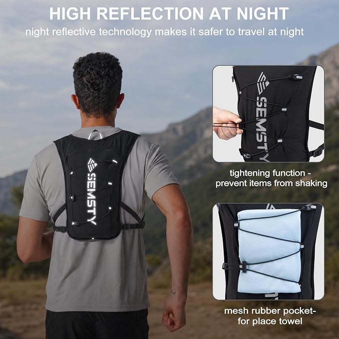 Running Hydration Vest 5L,Running Vest Pack with 1.5L Water Bladder,Lightweight Water Backpack for Hiking Running Cycling