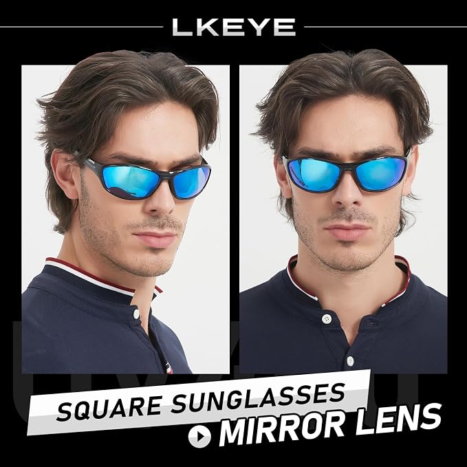 LKEYE Bifocal Reading Sunglasses Men Women Sports Style Sun Reader Wrap Around Build-In UV Protection Driving glasses LK6092