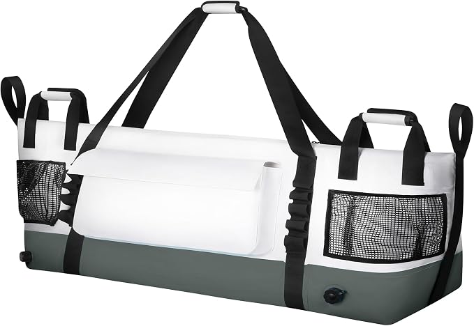 MORXPLOR Insulated Fish Cooler Kill Bag with Flat Bottom-26x18 31x14 40x16 50x18 60x20 70x25 Inches Waterproof Fishing tackle Kill Cooler Bag