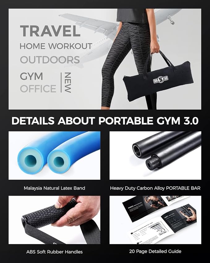 Innstar Multi-Function Resistance Bands for Working Out, Push Up Exercise Bands Resistance Bands Set for Bench Press Gym Equipment, Home Workout, Travel Portabl