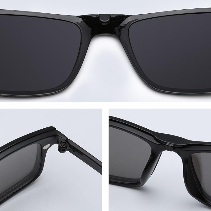 JIM HALO Magnetic 5Pcs Polarized Clip-on Sunglasses Plastic Frame for Night Driving