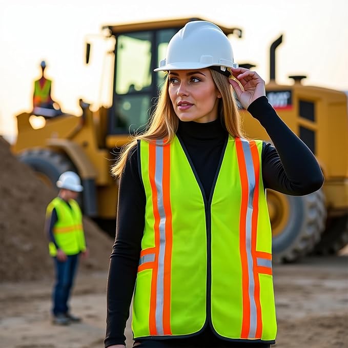 G & F Products High Visibility Reflective Safety Vest, One Size, Machine Washable Work Vest for Jobsite Safety