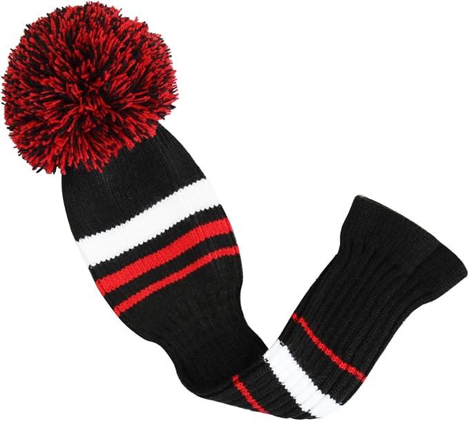 Scott Edward Golf Club Head Covers Set of 4, Acrylic Yarn Double-Layers Knitted, with Rotatable Number Tags