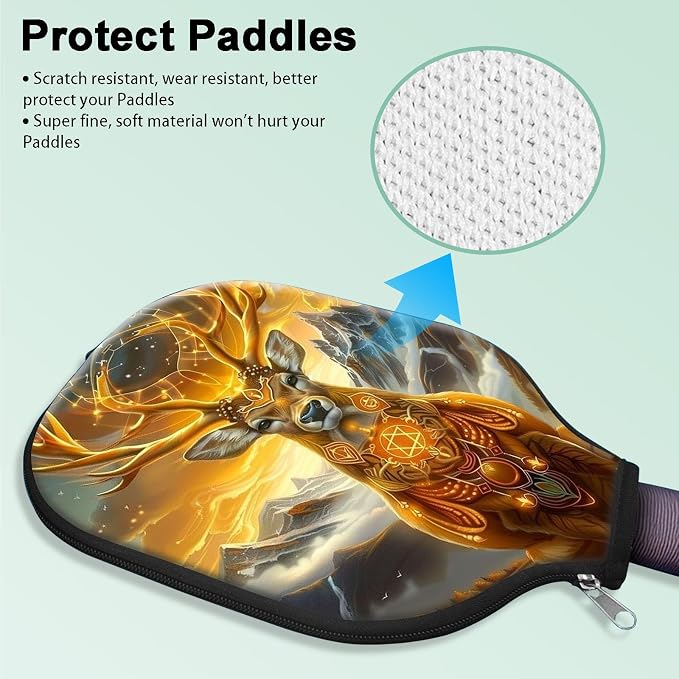 Pickleball Paddle Cover- Premium Water-Resistant Racket Sleeves with Reinforced Zippers, Universal Fit for USAPA Standard Paddles, Extra Padding Protection 6