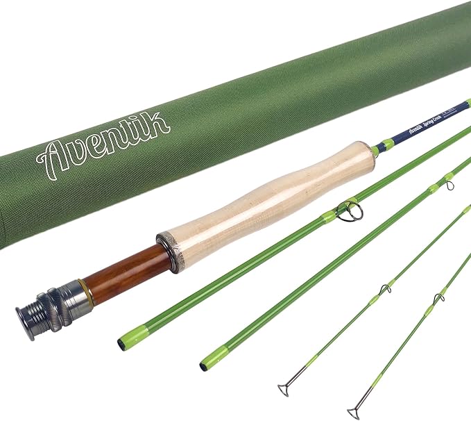 Aventik Fly Fishing Rod with Extra Tip, 6'8'' 2wt to 9'0'' 6wt, X-Cross High Modulus Carbon Fast Action Travel Fly Rod, 4/5-Piece Trout Rod for Creeks & Rivers