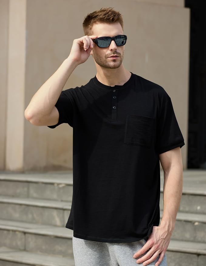 Merino Wool Crewneck T Shirts for Men for Athletic Running Workout, Lightweight Mens Moisture Wicking Shirts