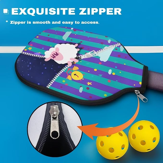 Pickleball Paddle Covers Only for Men and Women Zipper Closure Protection and Decoration