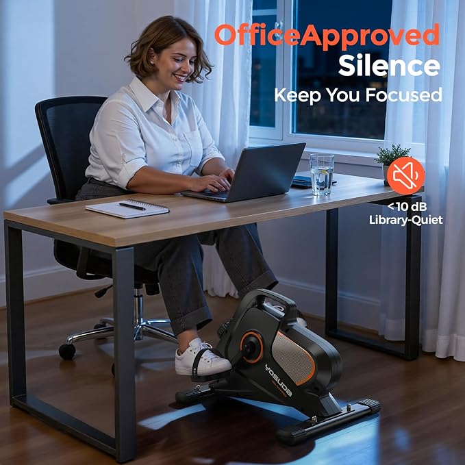 YOSUDA Under Desk Bike with 16-Level Magnetic Resistance, Mini Exercise Bike with Bluetooth App, Pedal Exerciser While Sitting for Office Workers & Seniors, for Home Exercise & Recovery