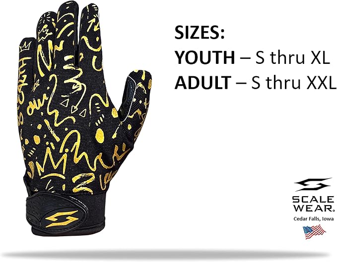 Just for You Momma Football Receiver Gloves - Black White Battle College Lineman Football Gloves Adult Youth Men’s Small to XXL Sizes Money