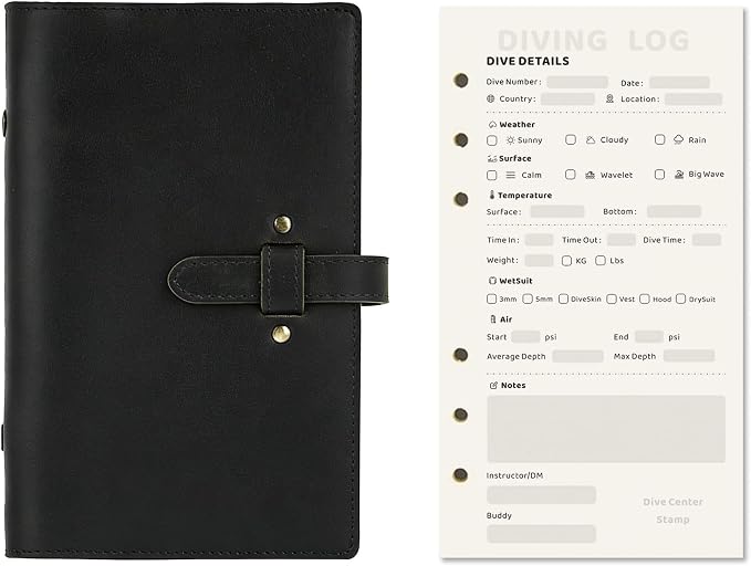 Dive Log Book Scuba Diving, A6 Scuba Diving Journal with 50 Pages for PADI/SSI Divers