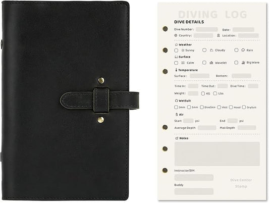 Dive Log Book Scuba Diving, A6 Scuba Diving Journal with 50 Pages for PADI/SSI Divers
