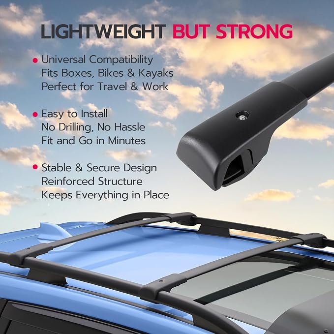 165lbs Roof Rack Cross Bars Compatible with Subaru Forester 2014-2026 Aluminum Crossbars Rooftop Cargo Bars Kayak Bike Luggage Snowboard Carrier