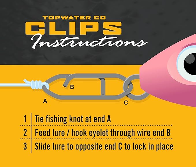 Top Water Co. Fishing Speed Clips - Durable Stainless Steel, Fast Lure Connector (Multiple Sizes)
