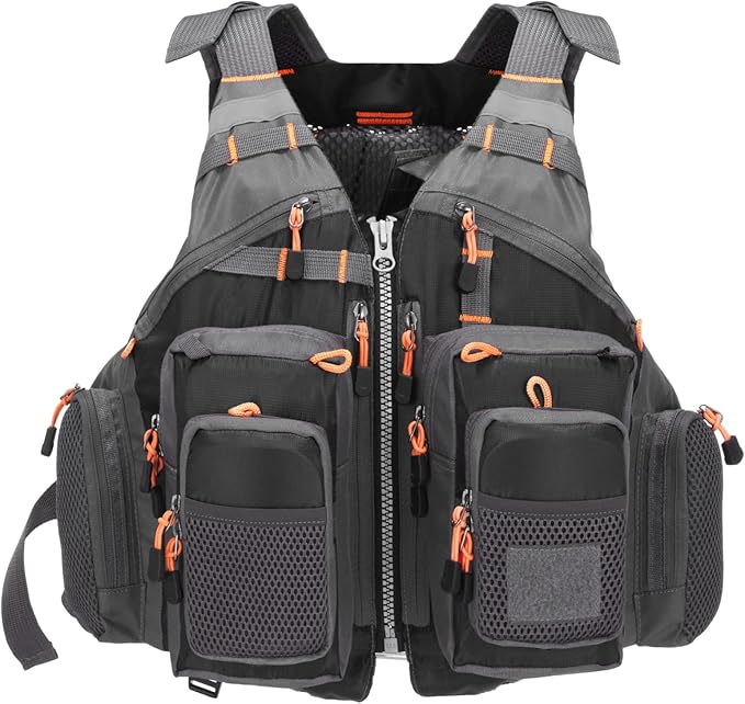 Lixada Fly Fishing Vest Fishing Jacket Breathable Polyester Mesh Design Fishing Vest