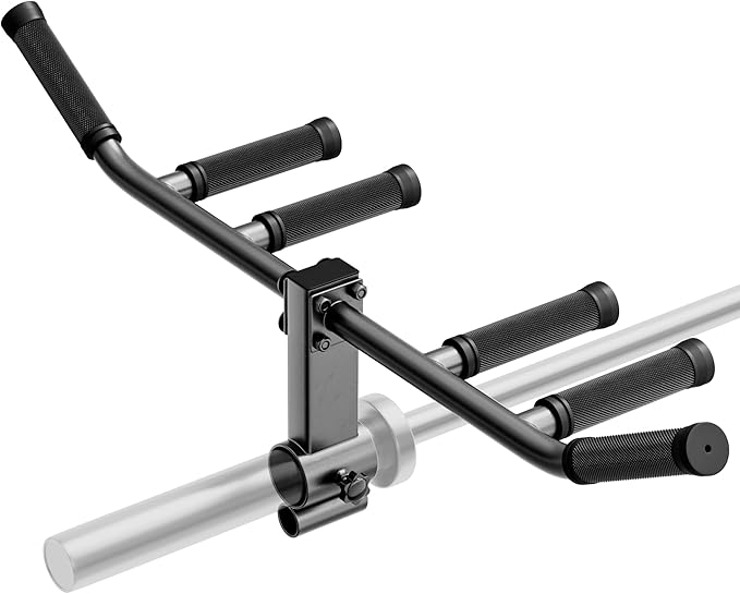 Multi-Grip T Bar Row Handle Landmine Attachment with Rubber Grip, fits 1" & 2" Barbell