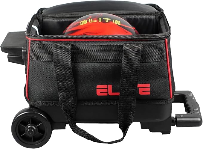 ELITE Basic Single Roller Bowling Ball Bag | Multiple Colors | Fits Up to Size 10.5 Shoes | Compact Design | Bowling Bags With Wheels