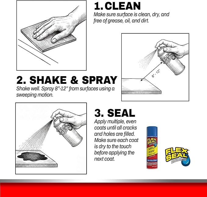 Flex Seal, 14 oz, Blue, Stop Leaks Instantly, Waterproof Rubber Spray On Sealant Coating, Perfect for Gutters, Wood, RV, Campers, Roof Repair, Skylights, Windows, and More