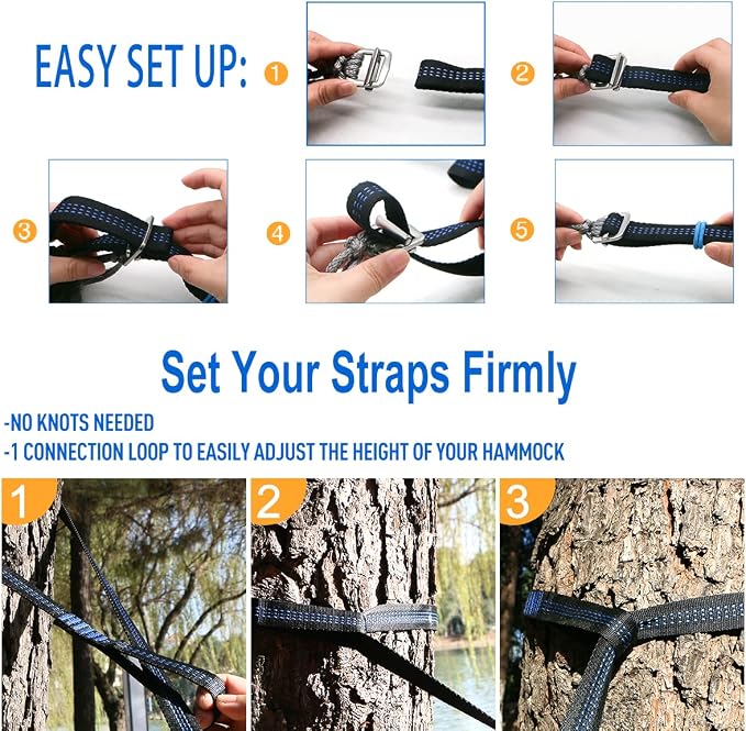 Onewind Premium 12' Camping Double Hammock with Tree Straps and Bug Net for Travel, Camping, Backpacking and Hiking