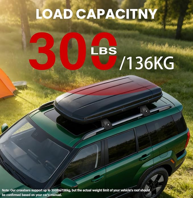 300lbs Roof Rack Cross Bars Compatible with 2024 2025 2026 Hyundai Santa Fe & Santa Fe Hybrid (Not for SE), Aluminum Lockable Crossbars for Rooftop Cargo Carrier Luggage Kayak Canoe Bike