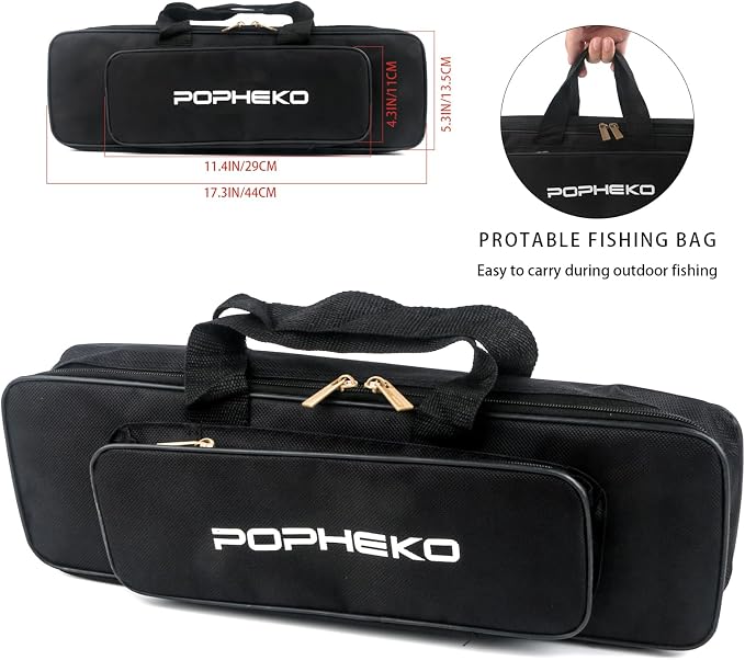 Fishing Rod Reel Full Kit Portable Travel Spinning Pole Reel Lure Carry Bag | Beginner Telescopic Fishing Rod Set 5.58FT/6.89FT Ultralight Pole Accessories Kit for Youth Adults Saltwater Freshwater