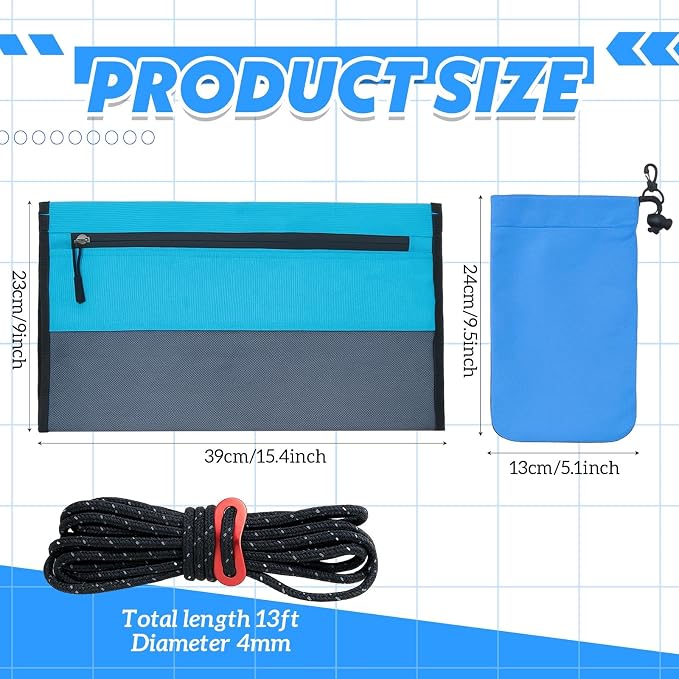 Hammock Ridgeline Organizer Hammock Storage Bag with Cord Hanging Dangling Pouch for Water Bottles Phone Flashlight Sunglasses Wallet Camping Backpacking Travel Hiking Climbing Accessories