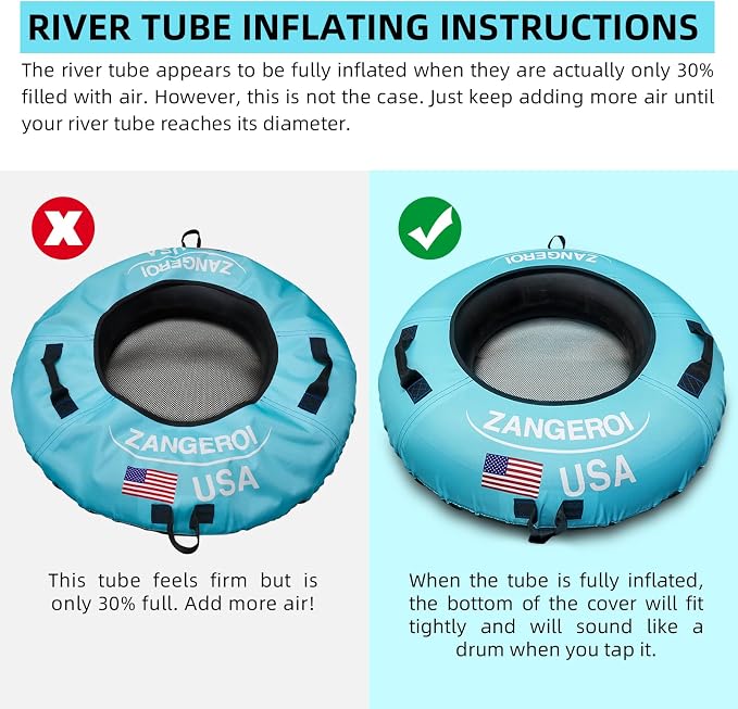 River Tube River Tubes for Floating Heavy Duty with River Tube Cover River Run Tubes for Floating Inner Tubes for River Floating River Rat Tubes for Floating River Floats for Adults Heavy Duty