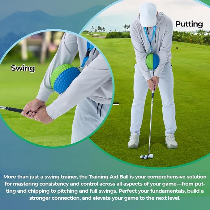 Golf Training Aid Ball for Impact Precision & Consistent Swings - Master Body Connection to Fix Slicing, Scooping & Chicken Wing | Simple and Effective Golf Training Tool