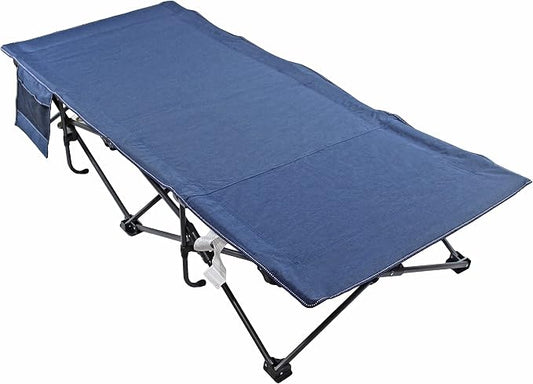 Zenithen Limited Outdoor Indoor Use Portable Foldable Lounge Furniture, Perfect for Camping, Backyard Use, Patio Furniture, Cot w/Padding, Dark Blue (Pack of 1)