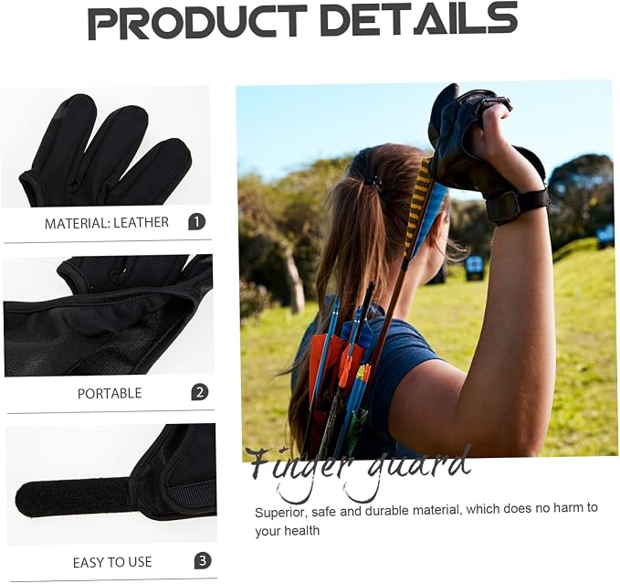 Yardwe 2pcs Archery Finger Stall Gloves Professional Archery Equipment Supply Accessory Professional