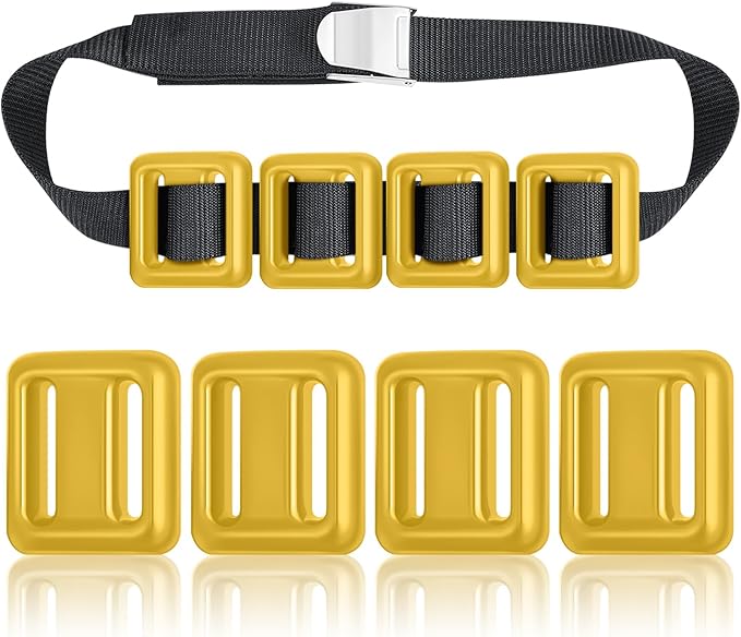 Tellegloww 4 Pcs 2.2 lb Dive Weights Belt for Scuba Diving Coated Dive Weights Nylon Dive Belt with 1 Metal Quick Release Buckle for Free Diving Spear Fishing