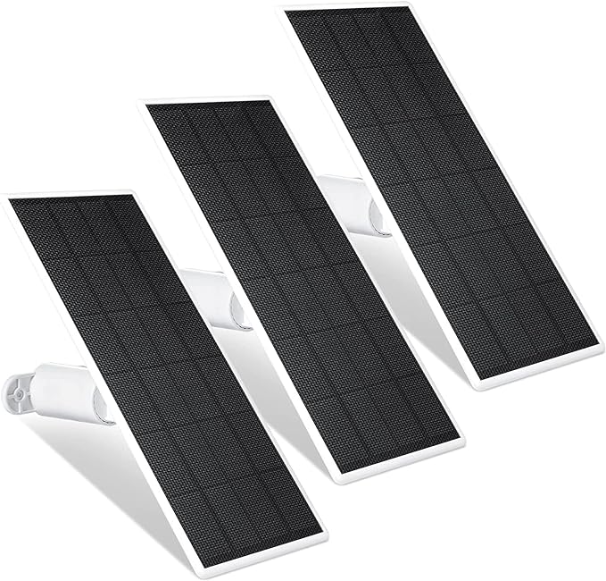 Wasserstein Solar Panel, Solar Panel Charger for Google Nest Cam Outdoor or Indoor, Battery - 2.5W Solar Power - Camera Solar Panels Made for Google Nest (3 Pack)