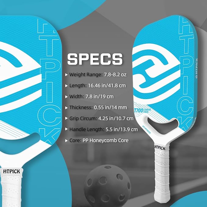 Pickleball Paddles | T700 Carbon Fiber Pickleball Paddle with Aero Throat | Hot-Press Moulding | 16mm Polymer Core | Specifically Engineered for Swing Speed and Manoeuvrability
