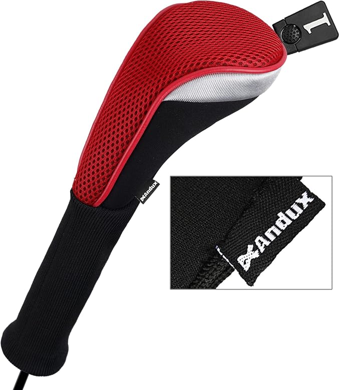 Andux 6pcs/Set Golf Club Head Covers Woods Hybrid Long Neck | 3 Hybrid Club Head Covers + 3 Woods Club Head Covers