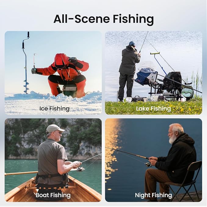 Eyoyo Underwater Fishing Camera 5-Inch: 720P DVR Recording 32GB, 8 IR Night Lights, 10000mAh Battery, 66 FT Cable Portable Fish Finder for Lake, Boat, Ice Fishing Gear