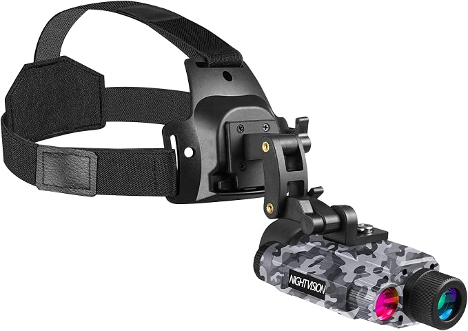 BIBIRE Night Vision Monocular, Head Mounted Night Vision Monocular 8X Digital Infrared NVG with 32GB SD Card for Surveillance Camping Observation