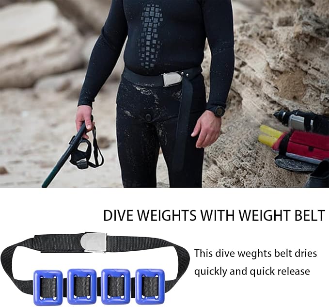 Dive Weights for Scuba Diving Weight Belt(1lb-4.4lb / 0.5kg-2kg),Vinyl Scuba Weights, Coated Dive Weights,Coated Lead Diving Weights, Dive Belt Weights for Freediving, Spearfishing